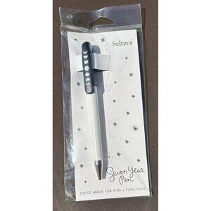 SELTZER Seven Year Pen Moon Phases White Pen Barrel Black Ink Swiss Made Refill